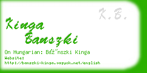 kinga banszki business card